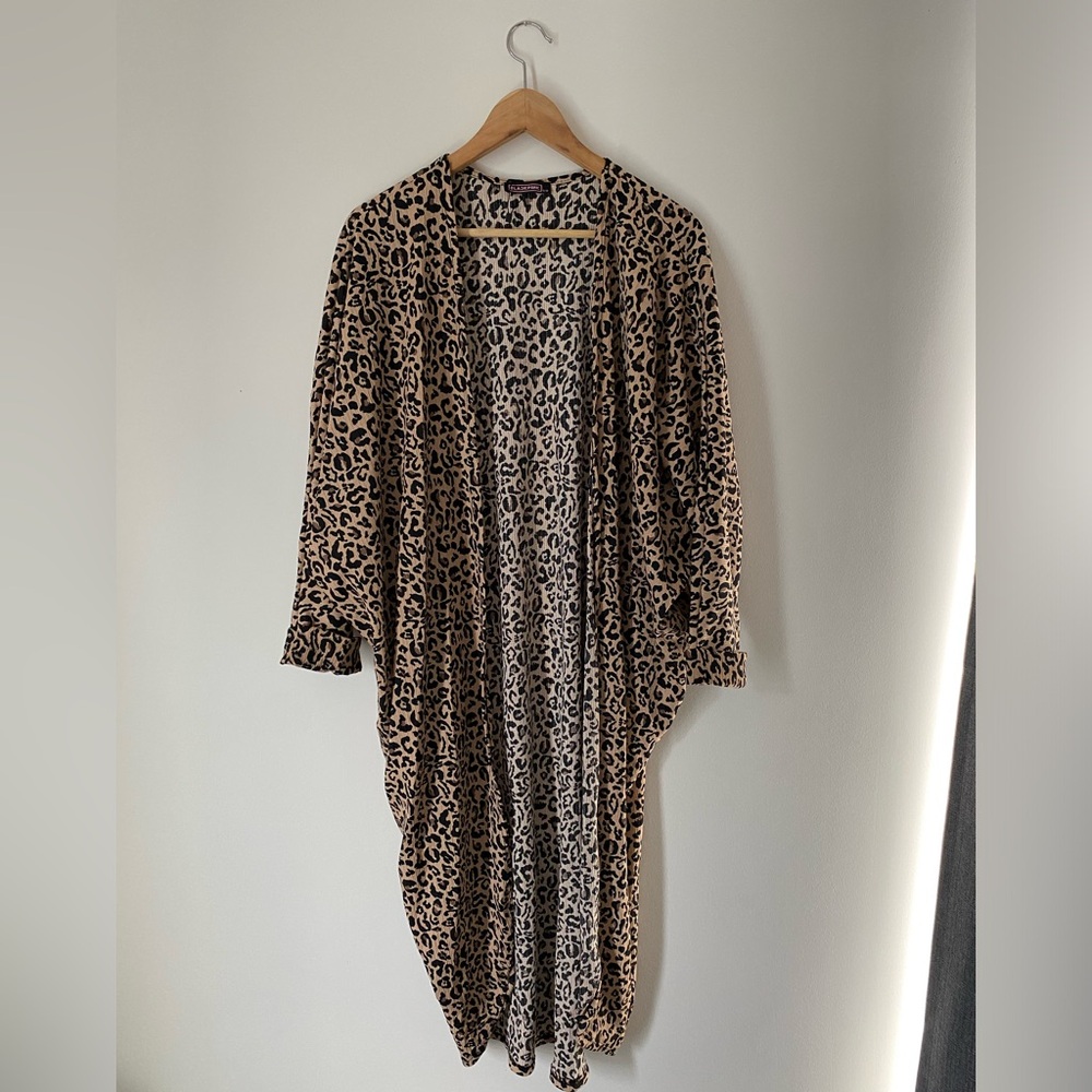 Leopard print kimono summer blackpink cardigan